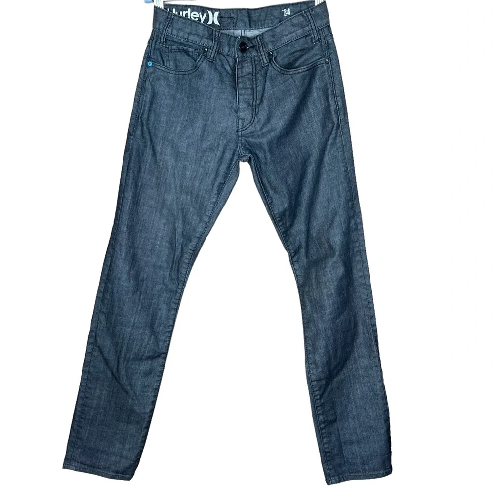 Hurley Men’s ‘84 Slim Gray/Black Button Fly Jeans Size 30 EUC - Picture 3 of 11